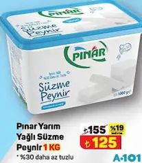 PINAR YARIM YAĞLI SÜZME PEYNİR 1 KG PINAR YARIM YAĞLI SÜZME PEYNİR 1 KG